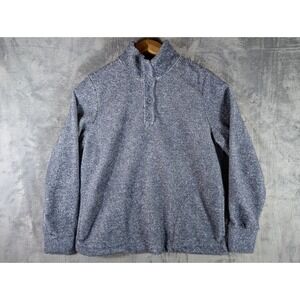 Eddie Bauer Women's Medium Blue Quarter Zip Pullover Sweater Fleece Jacket vtg